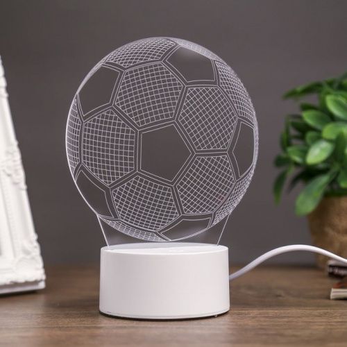 3D лампа "Футбольный мяч" - объемный светильник картинки фото 2
