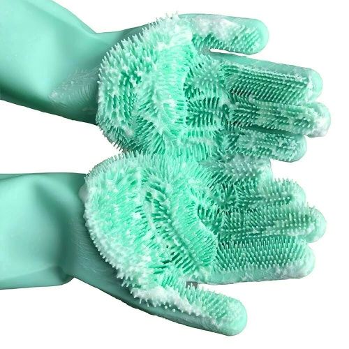 Многофункциональные силиконовые перчатки-щетки для мытья Magic Brush картинки фото 12