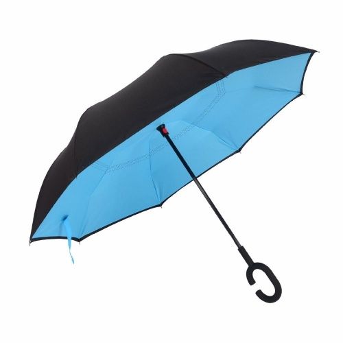 Умный зонт наоборот Umbrella Голубой картинки фото 2
