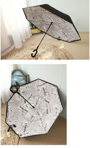 Умный зонт наоборот Umbrella Белая газета картинки фото 5