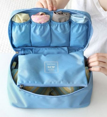 Дорожная сумка органайзер для белья голубая картинки