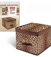 Кофр короб органайзер для хранения одежды Valiant жесткий большой 30х40х25 см, леопард фото