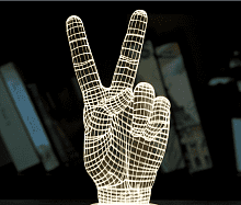 3D лампа "Рука" - объемный светильник фото