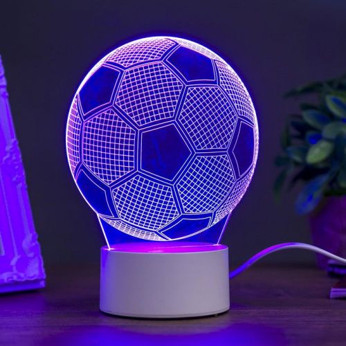 3D лампа "Футбольный мяч" - объемный светильник картинки фото 4