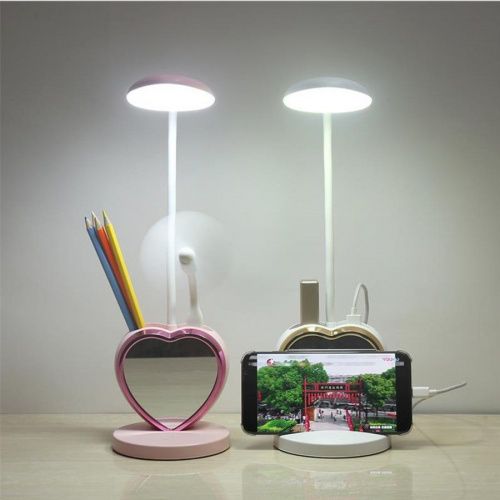Настольный светильник 6 в 1 «Сердце» с зеркалом USB зарядка картинки