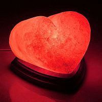 Светильник соляной "Сердце алое" цельный кристалл, 2-3 кг фото