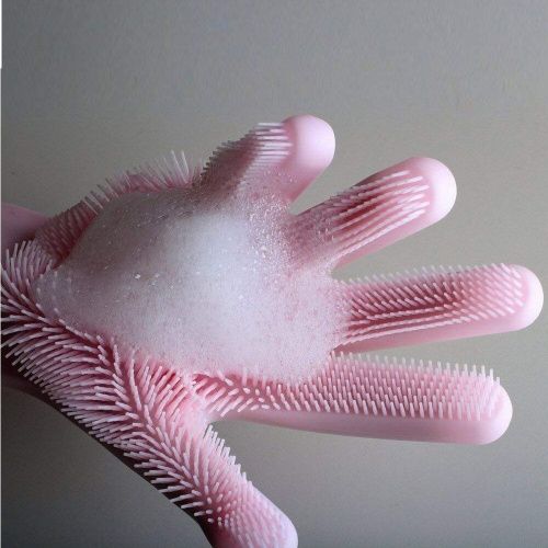 Многофункциональные силиконовые перчатки-щетки для мытья Magic Brush картинки фото 5