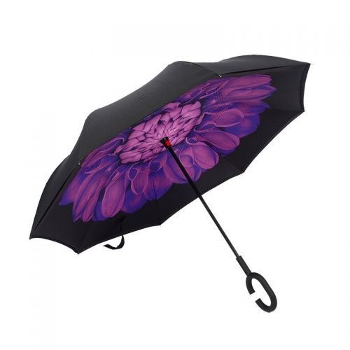 Умный зонт наоборот Umbrella фиолетовый цветок картинки фото 4