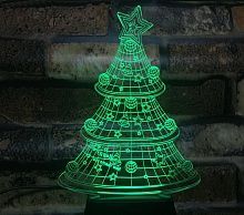 3D светильник "Новогодняя Елочка" фото
