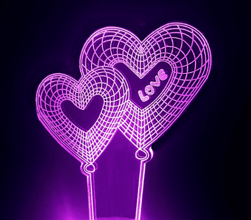 3D светильник "Два Сердца" картинки фото 2