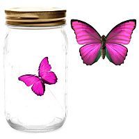 Электронная бабочка в банке розовая фото