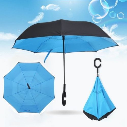 Умный зонт наоборот Umbrella Голубой картинки фото 7