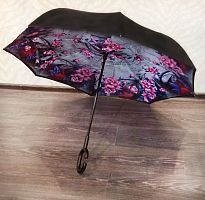 Умный зонт наоборот Umbrella морозные Розы фото