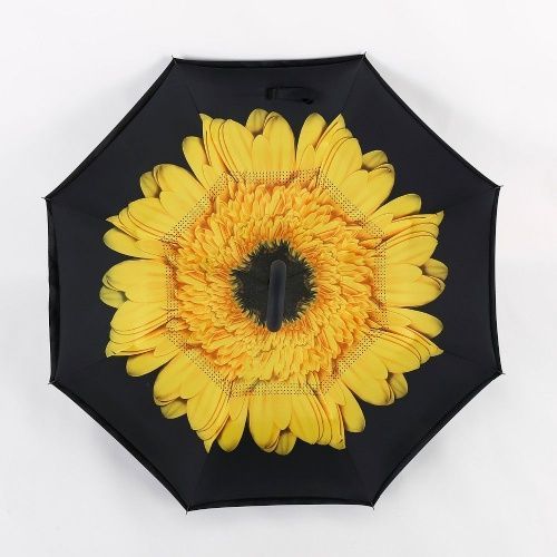 Умный зонт наоборот Umbrella жёлтый цветок картинки фото 8