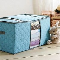 Бамбуковый кофр-короб для хранения одежды и постельного белья фото