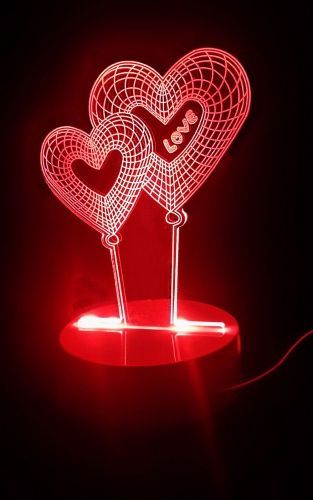 3D светильник "Два Сердца" картинки фото 5