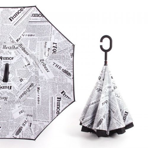 Умный зонт наоборот Umbrella Белая газета картинки фото 2