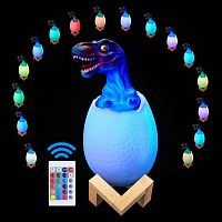 Светильник - ночник динозаврик в яйце, тиранозавр фото