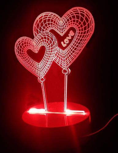 3D светильник "Два Сердца" картинки фото 4
