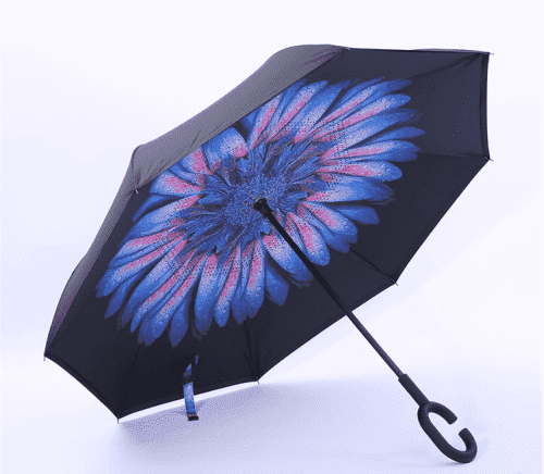Умный зонт наоборот Umbrella синий цветок картинки фото 6