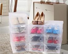 Набор пластиковых коробок для хранения обуви Plastic Shoe Box 5 шт. фото