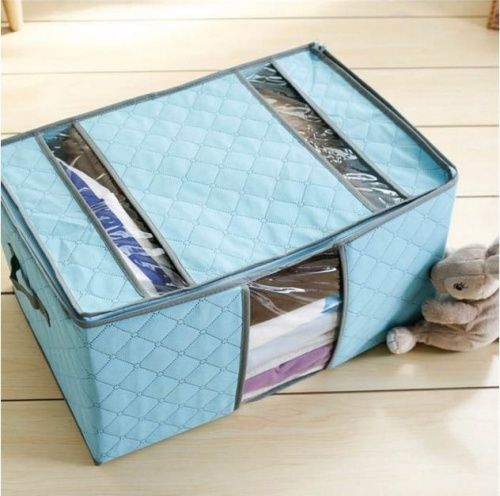 Бамбуковый кофр-короб для хранения одежды и постельного белья картинки фото 3