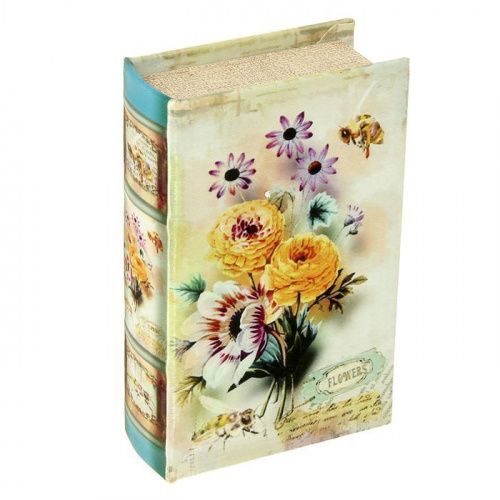 Сейф-книга  "Нежные цветы с пчелами"  замок ключи картинки