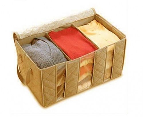 Бамбуковый кофр-короб для хранения одежды 60x35 см. фото 4