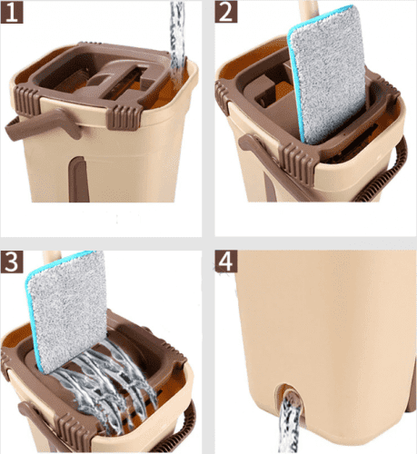 Комплект для уборки "Scratch Mop" самоочищающаяся швабра и ведро с отжимом фото 5