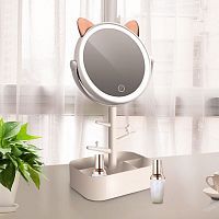 зеркало с подсветкой для макияжа «Белая кошка» фото