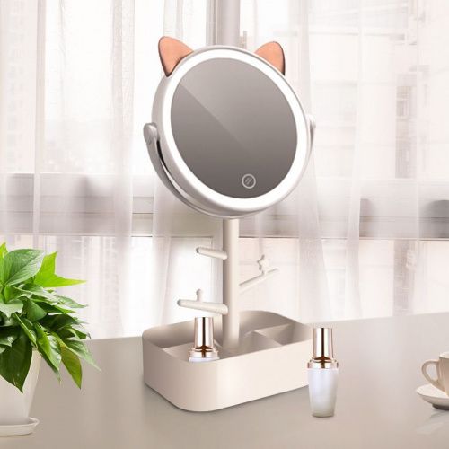 зеркало с подсветкой для макияжа «Белая кошка» картинки