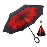 Умный зонт наоборот Umbrella красный цветок фото