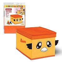 Короб для детских вещей и игрушек с крышкой  30х40х25 см Valliant оранжевый фото