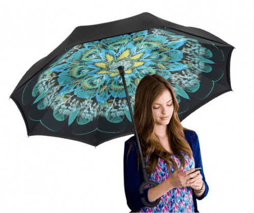 Умный зонт наоборот Umbrella Павлин картинки фото 6