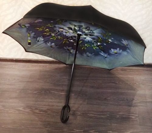 Умный зонт наоборот Umbrella Мотыльки картинки