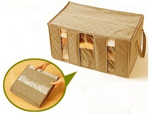 Бамбуковый кофр-короб для хранения одежды 60x35 см. фото 6