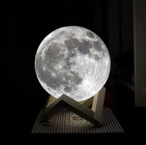 Лампа ночник в форме Луны, Lampa d- 20 см. фото 6