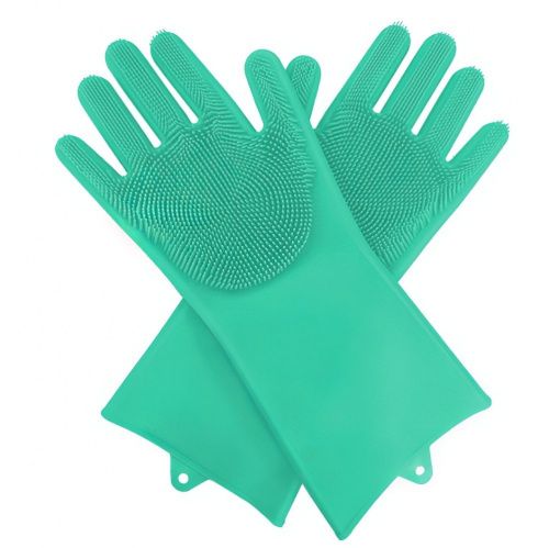 Многофункциональные силиконовые перчатки-щетки для мытья Magic Brush картинки фото 13