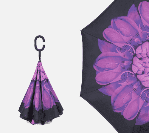 Умный зонт наоборот Umbrella фиолетовый цветок картинки фото 6