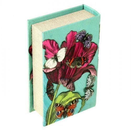 Сейф-книга  "Бабочки на красном маке" замок на ключ картинки фото 2