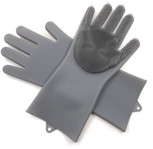 Многофункциональные силиконовые перчатки-щетки для мытья Magic Brush картинки фото 9