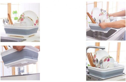 Складная силиконовая сушилка для посуды картинки фото 22