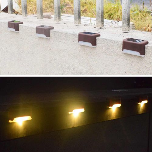 Угловой светильник с солнечной батареей на забор, столбы и бордюры картинки фото 12