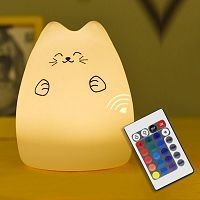 Силиконовый ночник светильник "Кот обнимашка" с пультом фото