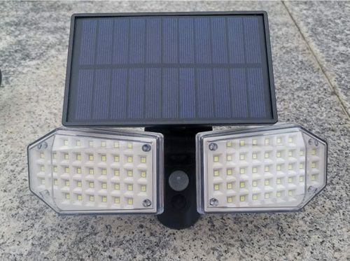 Двойной уличный светодиодный светильник на солнечной батарее с датчиком движения 78LED картинки фото 16