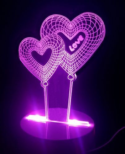 3D светильник "Два Сердца" картинки фото 6