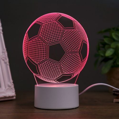 3D лампа "Футбольный мяч" - объемный светильник картинки