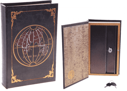 Сейф книга "Карта Колумба" с ключом 24х16х5, кожаный переплет картинки фото 4