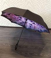 Умный зонт наоборот Umbrella сиреневые розы фото