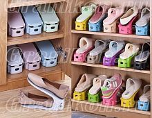 Двойные подставки для обуви регулируемые цветные